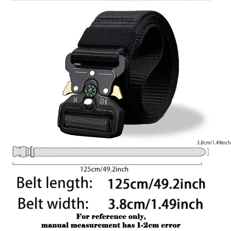 Cinturón táctico nailon con brújula – Multifunción para exteriores - imagen 3