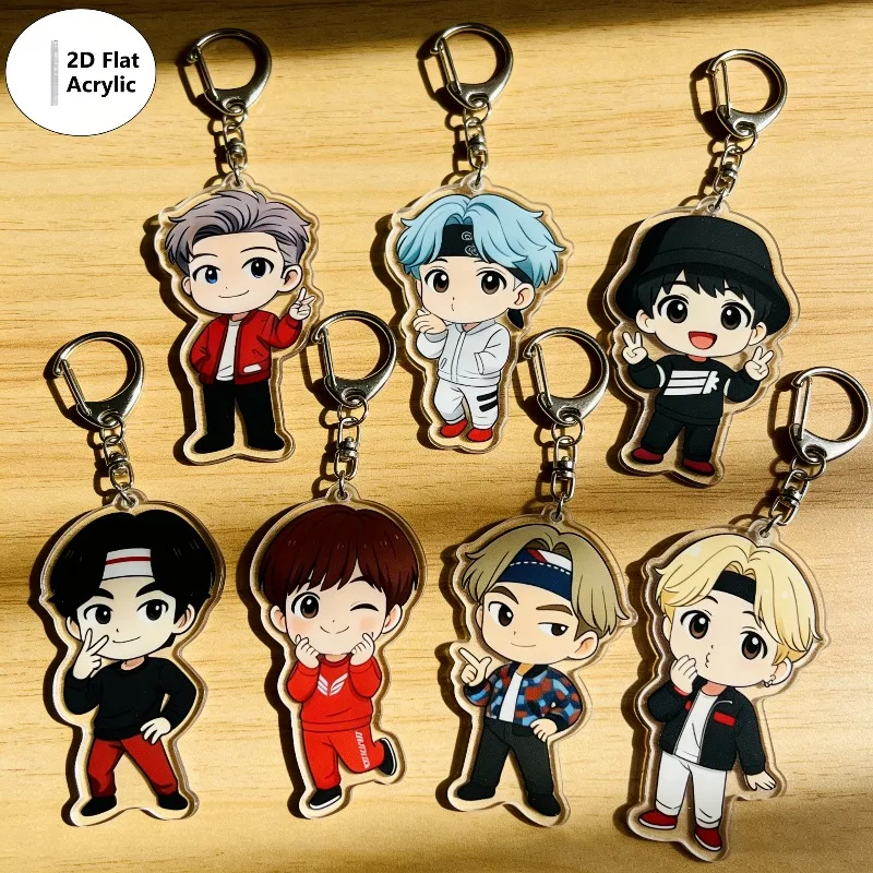 7 Stück/Set KPOP Acryl-Schlüsselanhänger, niedliche Taschenanhänger als Geschenk für Fans