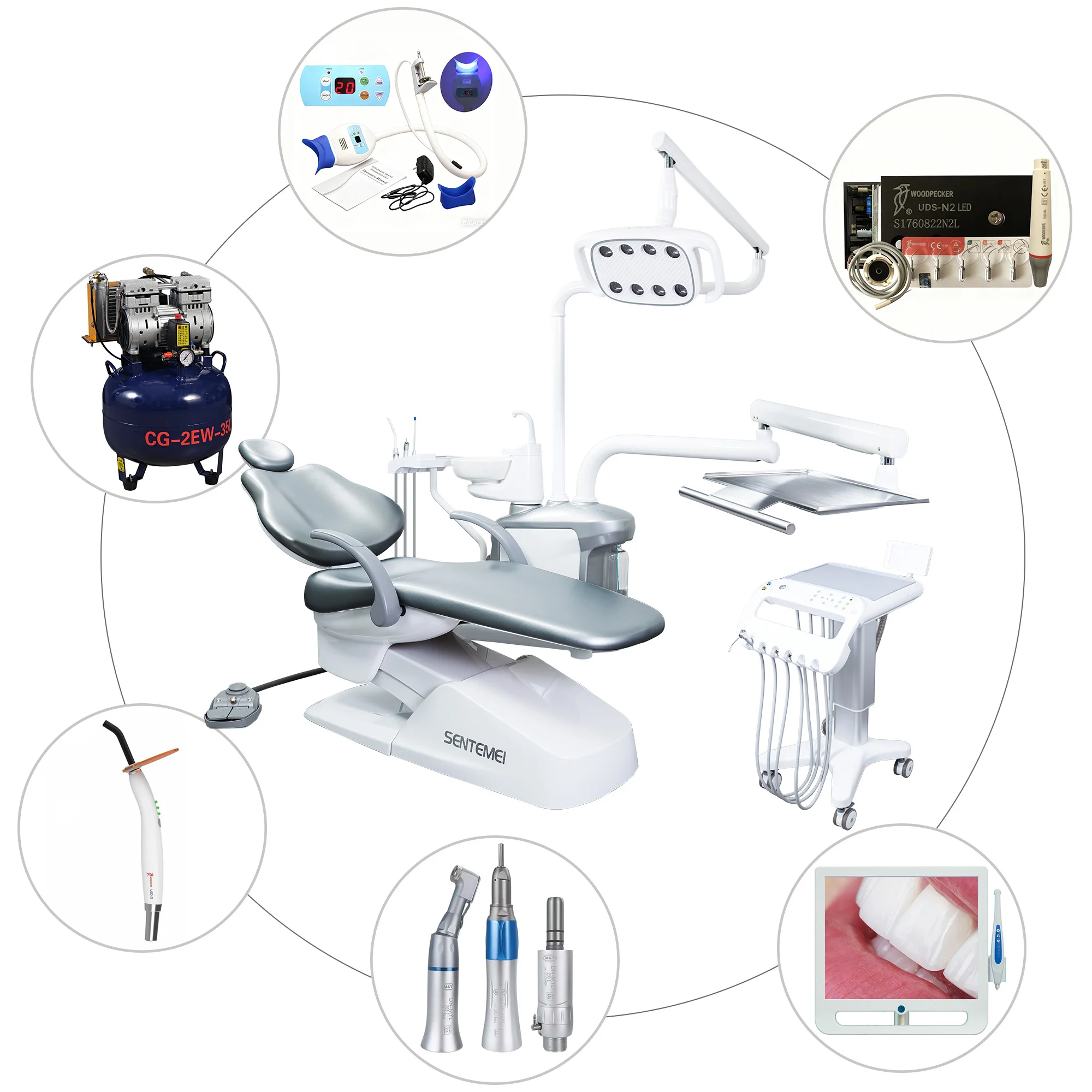 High Quality Dental Chair Complete Set Advanced Electric Dental Chair Unit, Motorized Dental Chair with Silent Control System