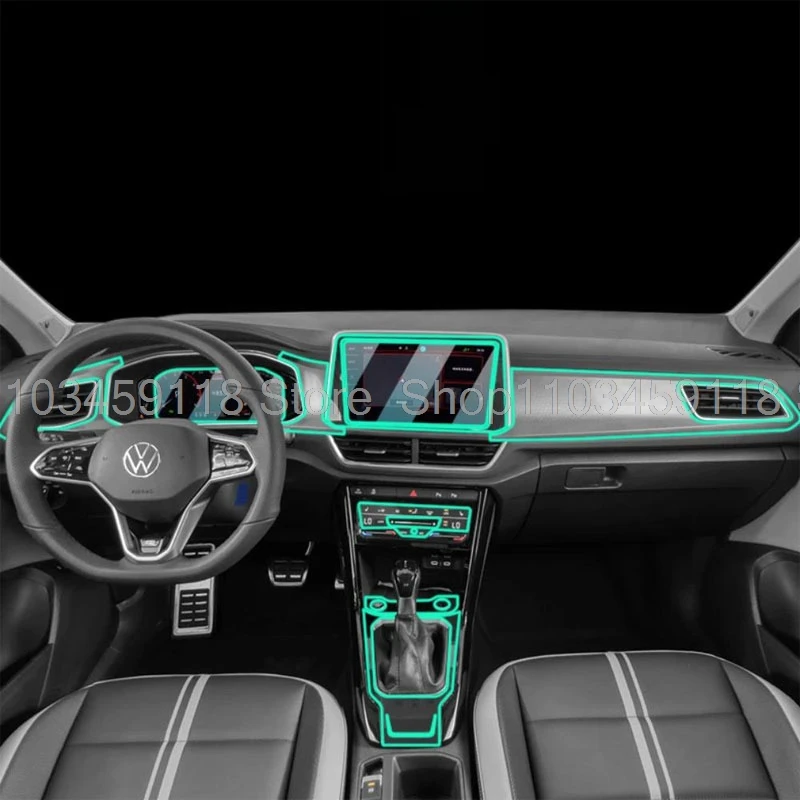 TPU Transparent Film For Volkswagen VW T-Roc TRoc 2021-2025 Interior Sticker Center Console Gear Navigator Door Car Accessories