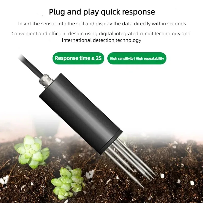 مراقبة الزراعة الذكية Ec المحمولة مقياس الرطوبة محلل 7 في 1 درجة حرارة التربة والرطوبة المحمولة باليد مع العرض