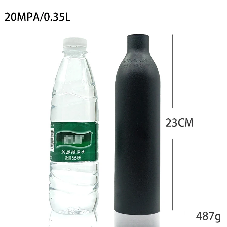 High Pressure Aluminum Bottle, Thick Gas Cylinder, 20MPA, 0.35L, 0.5L