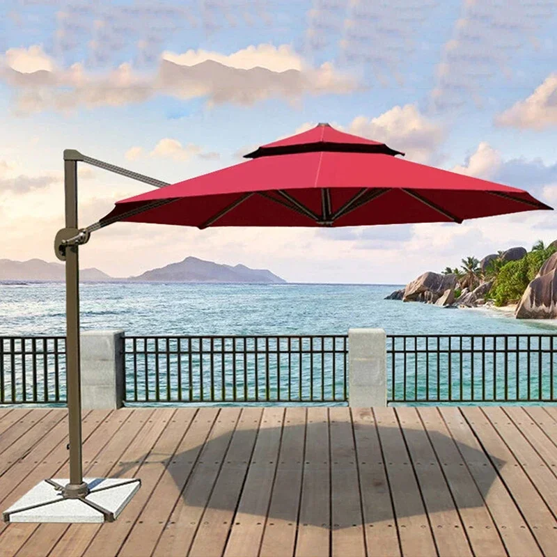 Outdoor double-top round Roman umbrella large courtyard garden umbrella sun umbrella