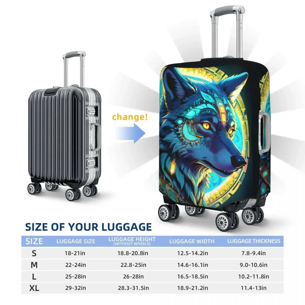 네온 Woft 여행 가방 커버 휴가 동물 재미있는 수하물 용품 여행 보호 장치