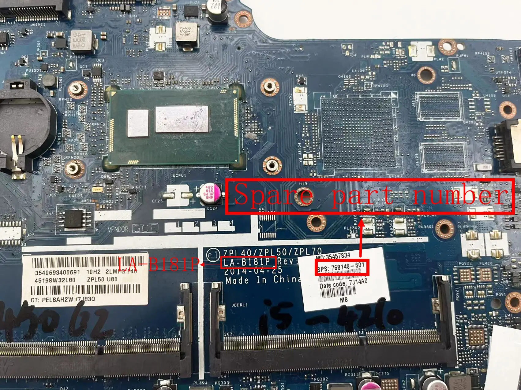 Anwendbar auf HP Probook g2 Notebook Motherboard la-b181p DDR3 uma oder diskrete Grafiken Testa rbeit