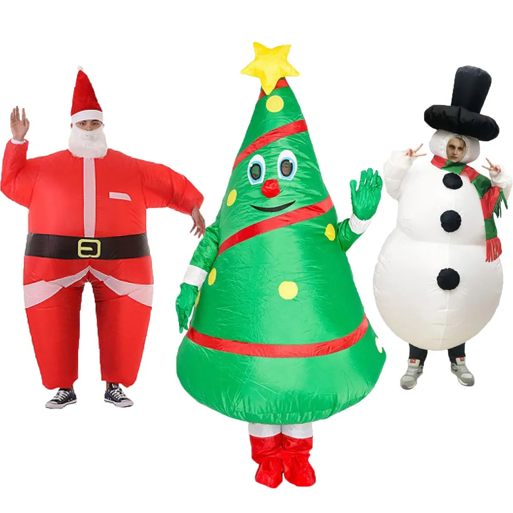 Unisex Adult Christmas Tree Costume Cosplay Inflatable Funny Festive Suit