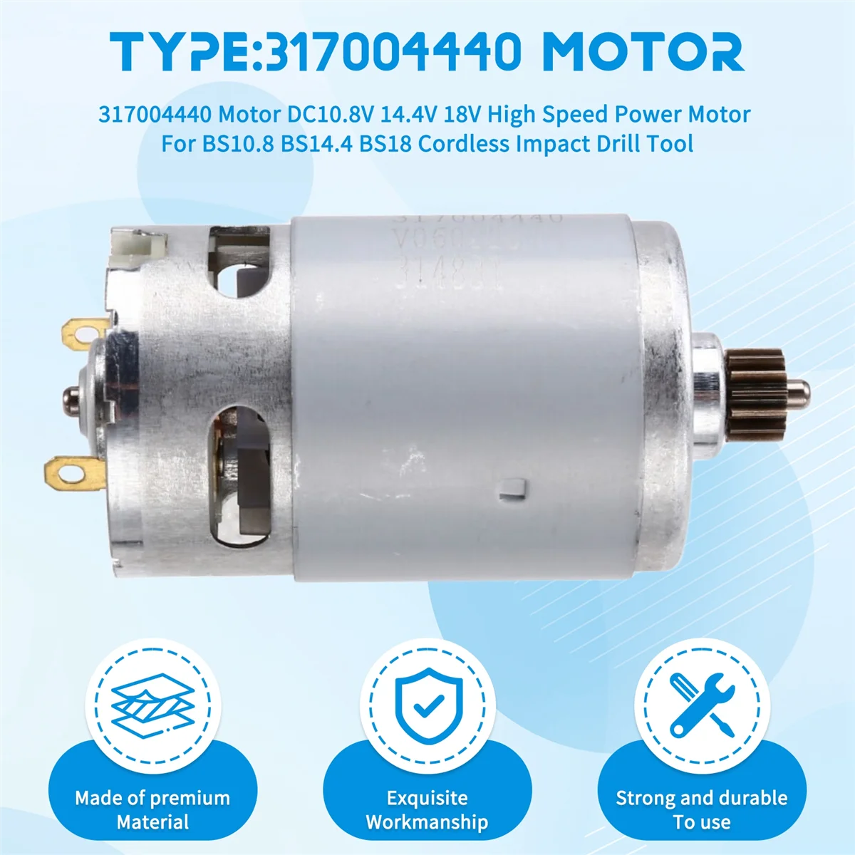

AA98 317004440 Motor DC10.8V 14.4V 18V High Speed Power Motor for BS10.8 BS14.4 BS18 Cordless Impact Drill Tool