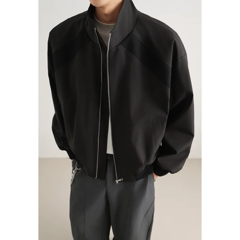 Deconstruction Stand-up Collar Jacket Men's Spring 2026 New Trendy Brand High Street Motorcycle Jacket