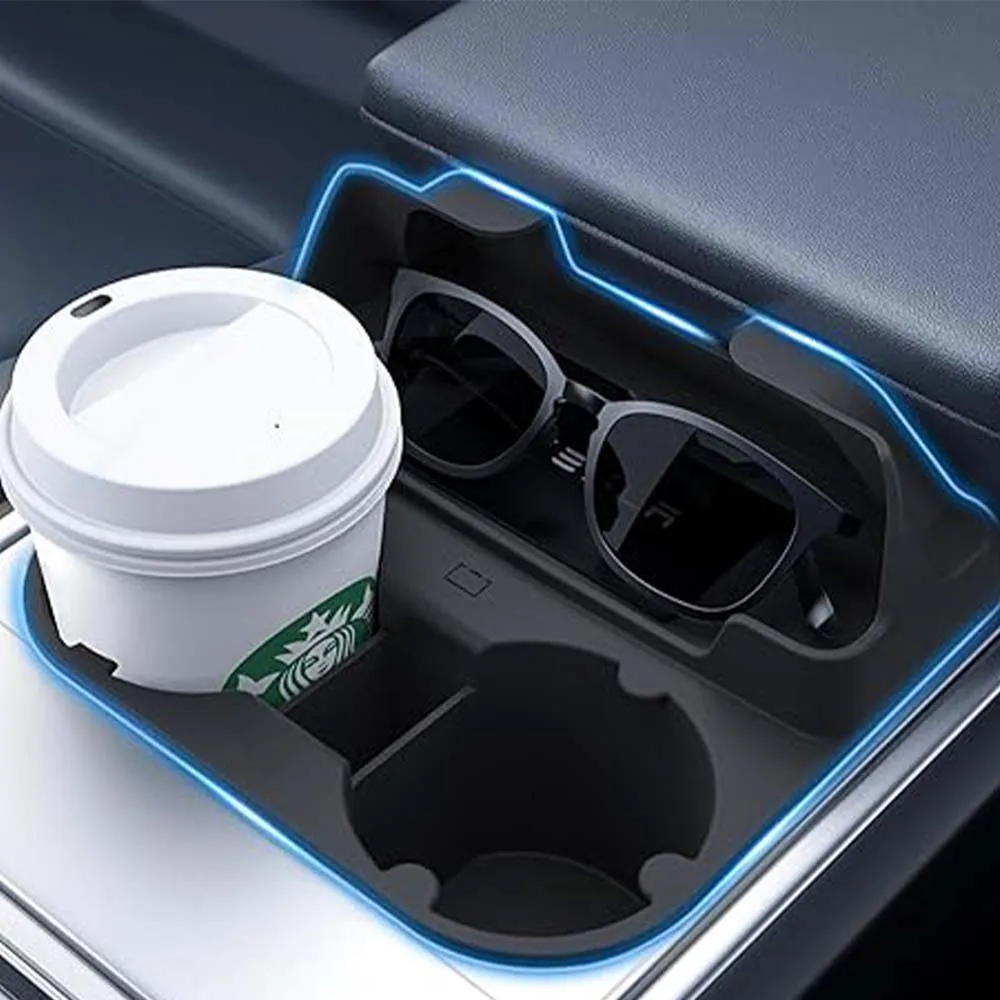 Central Control Cup Stopper For Tesla Model Y /model 3 2024 2023 2022 2021 New One-piece Silicone Cup Holder Storage Box Coaster