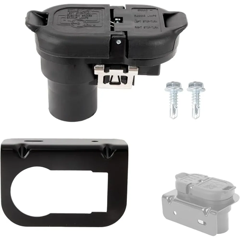 Conector de enchufe de remolque 56055632AC, enchufe de remolque de 7 vías para parachoques con soporte para Ram 1500 2500 3500 Grand Cherokee 2011-2022