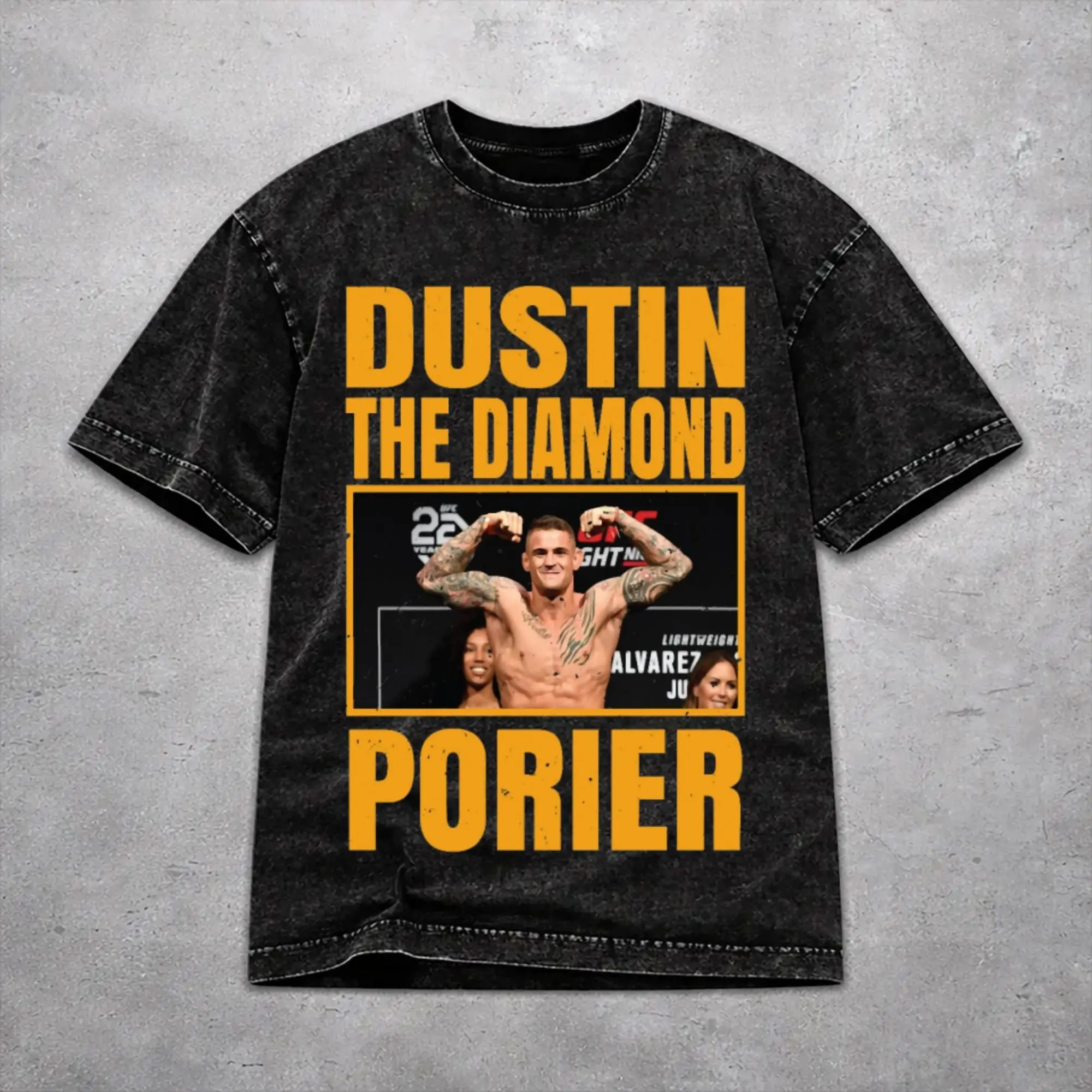 Dustin Poirier  Washed T Shirt Novelty Harajuku Men Women  Oversize T-Shirts Cotton