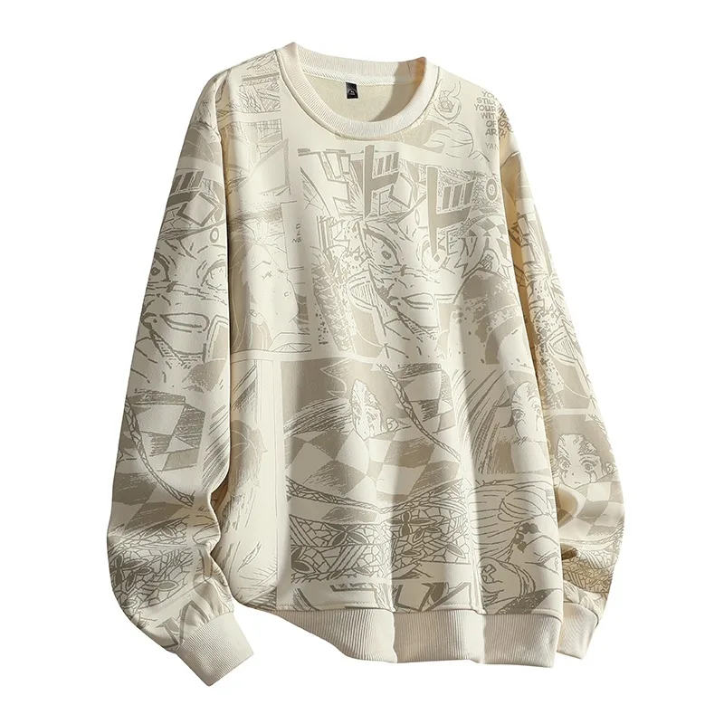 

Модный свитшот с круглым вырезом и принтом, спортивный пуловер с длинными рукавами, мужской топ
