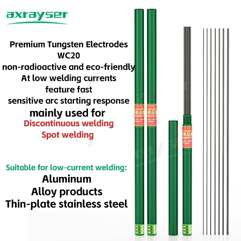 1KG Pack TIG Electrode 450mm Electrode Head Needle 1.6mm 2.0mm 2.4mm TIG Electrode WC20 Electrode for TIG Welding Torch