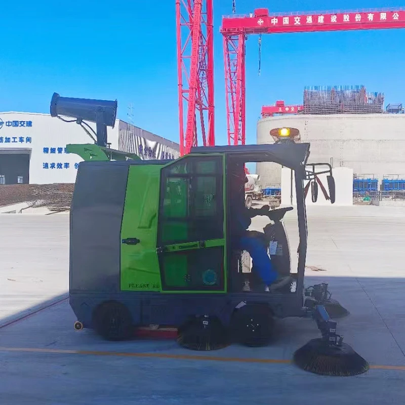 Battery Powered Road Sweeper Electric Ride On Vacuum Cleaner Street Cleaning Equipment For School Playground Use