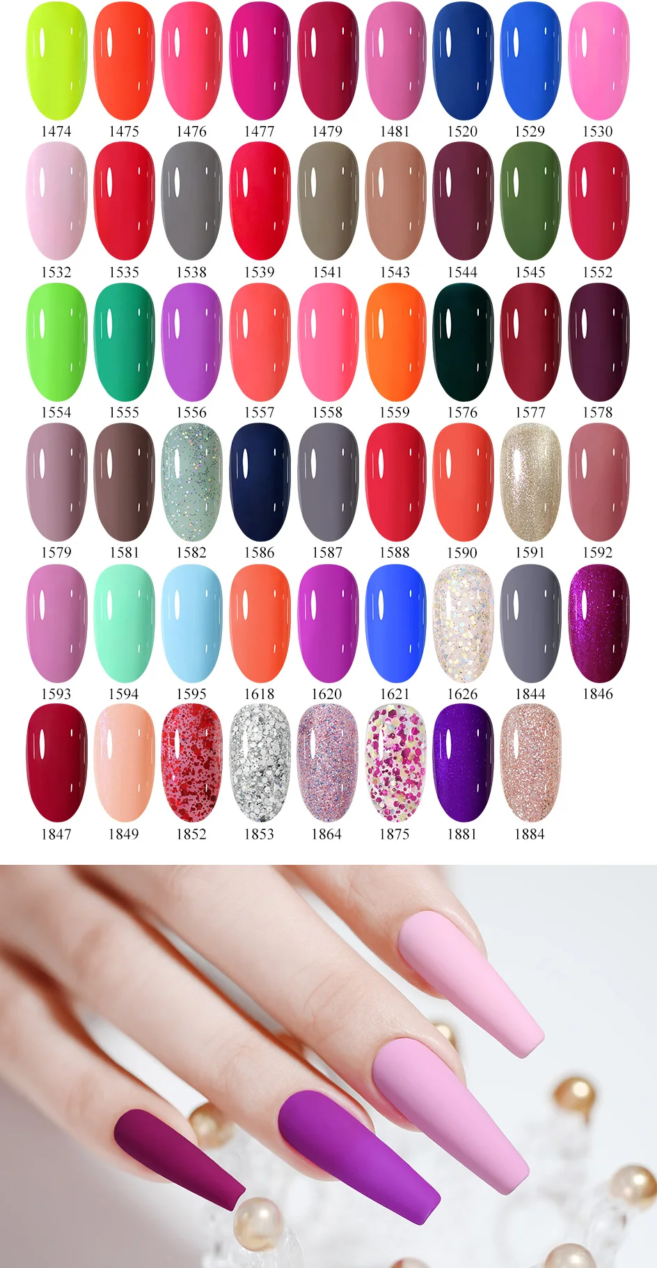 Arte Clavo Gel-Nagellack, 400 Farben, 15 ml, semi-permanenter Gel-Lack, Basis-Decklack, Nagelkunst, Maniküre, Soak Off-LED, UV-Salon-Gel – Detail 12