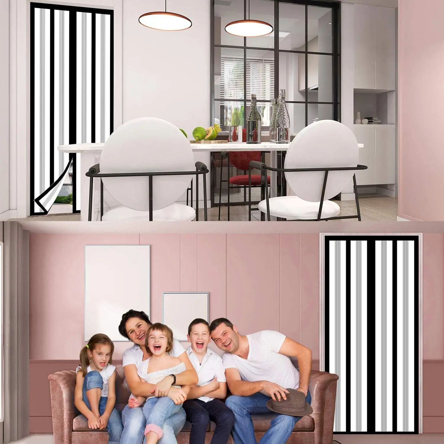 Stripe Winter Warm Windproof EVA Door Screen Air Conditioning Curtain Heat Insulation Curtain Anti Mosquito Insect  Door Curtain