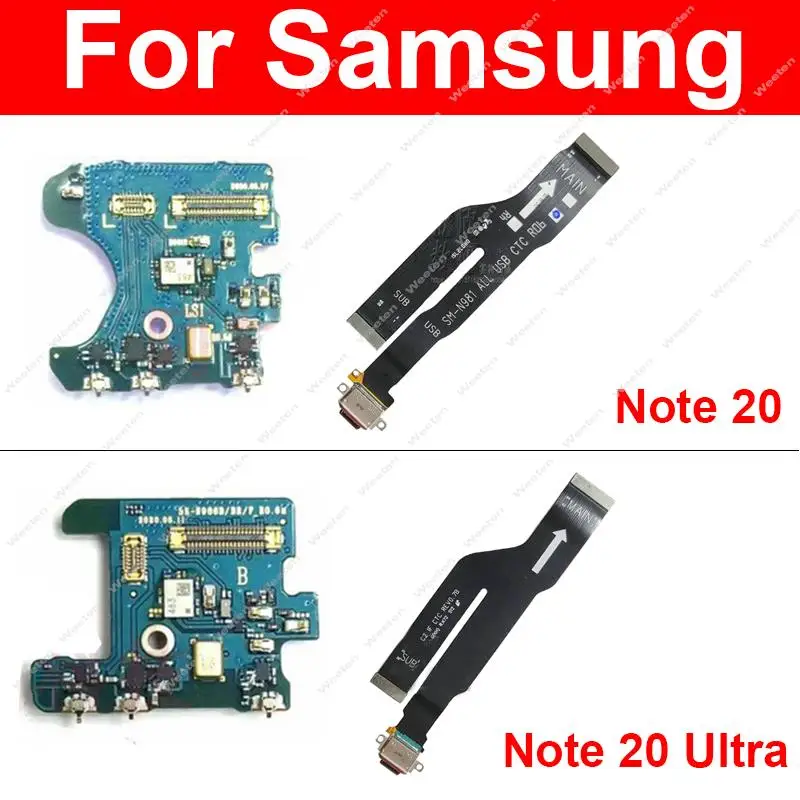 Microphone Board Dock Charging Port Flex Cable For Samsung Galaxy Note 20 Ultra N981 N9810 N981B/U/N N986 N986B N986F N986U/D/N