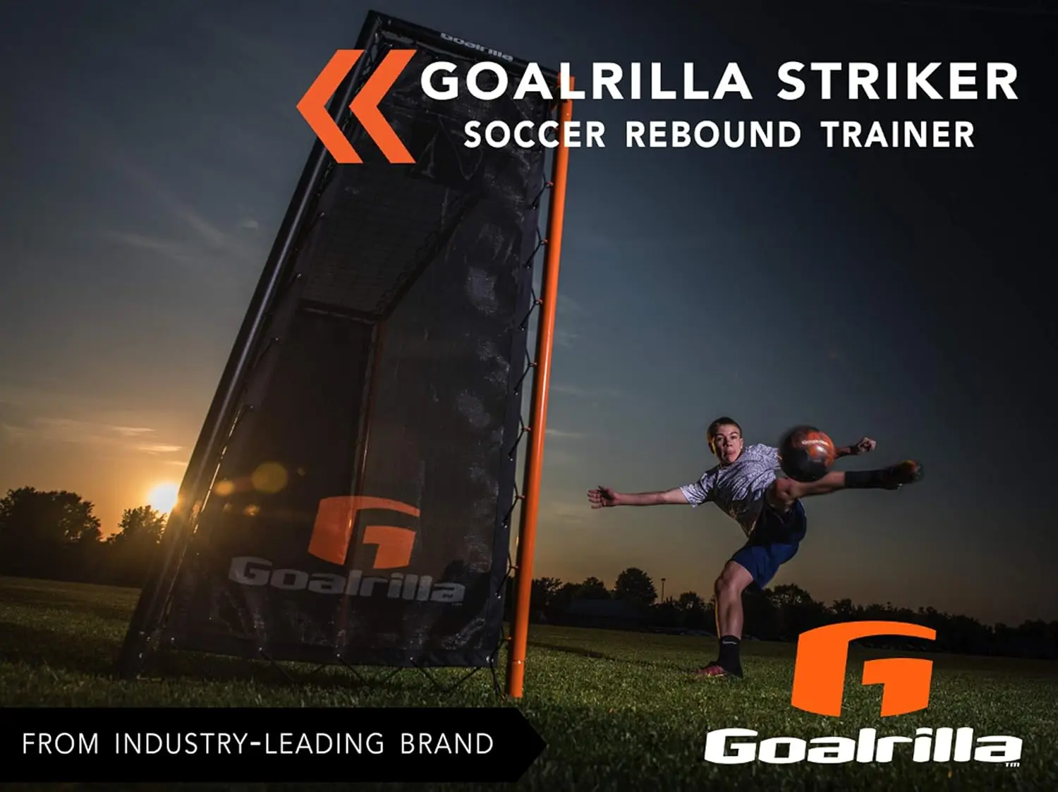 Striker Soccer Rebound Trainer with Double-Sided, Ultra-Responsive Rebounding Net and Goal, Large