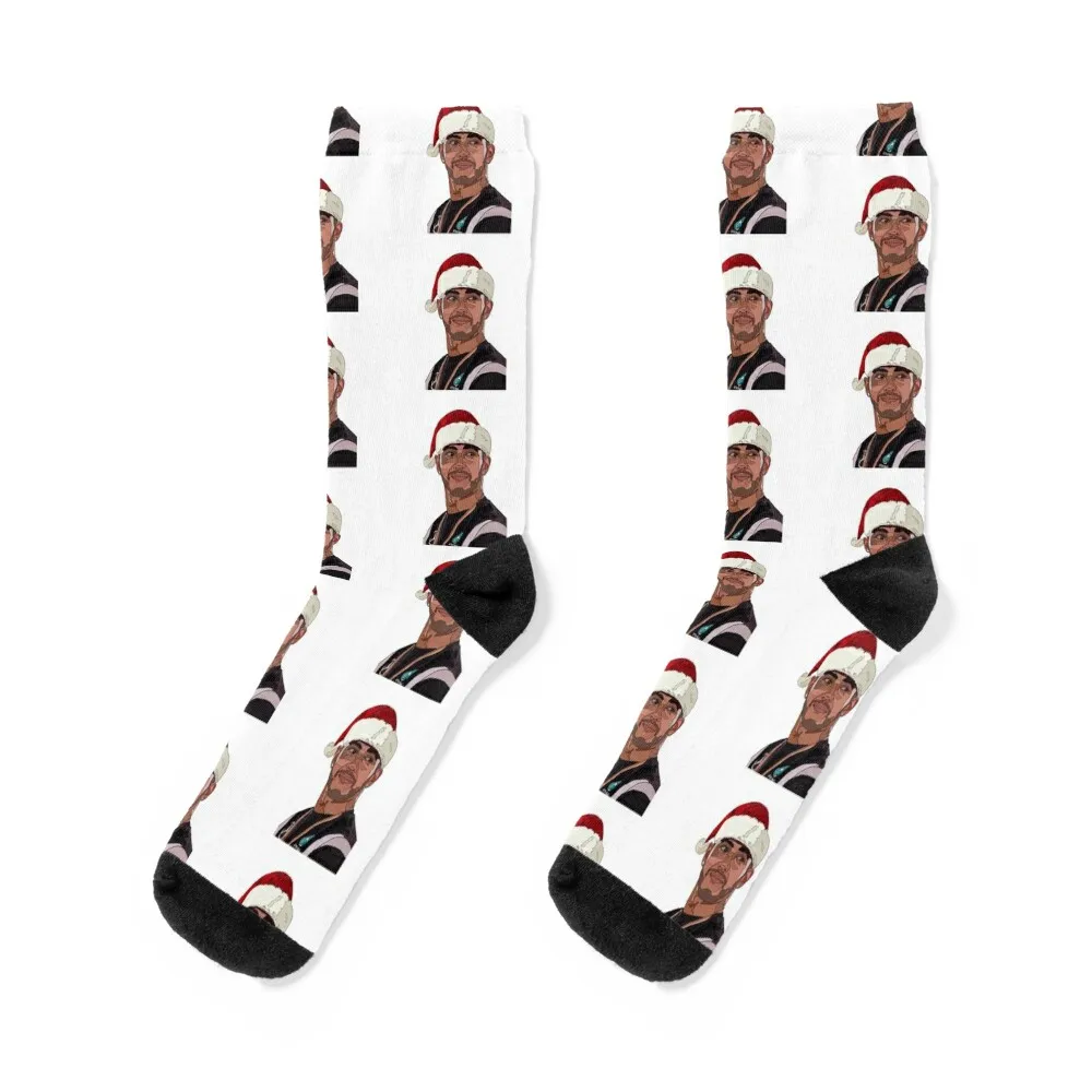 

Lewis Hamilton Santa Hat Socks gift Christmas hip hop sports and leisure Socks For Men Women's