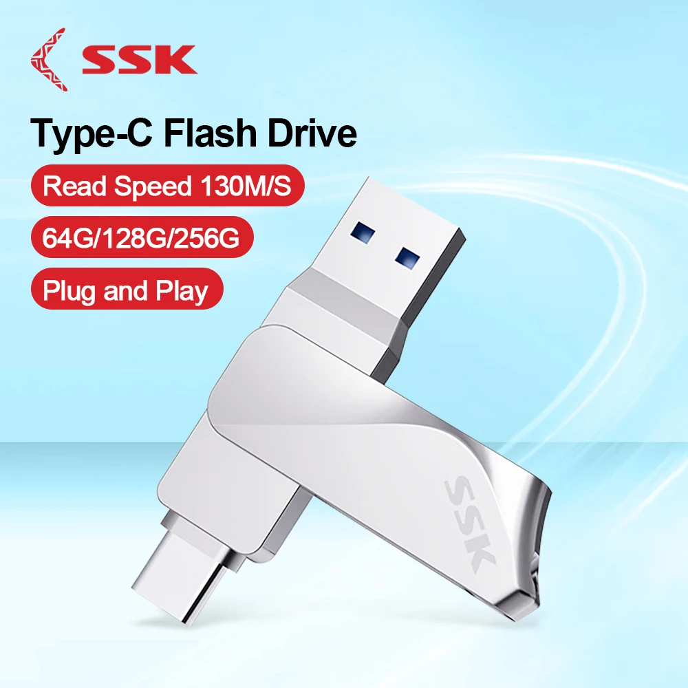 

SSK USB Flash Drive USB 3.2&Usb-C External hard drive pen drive U Disk Flash memory Stick for Computer accessories free shipping