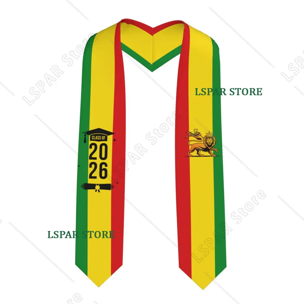 

Class Of 2026 Ethiopia Flag Graduation Stole Sash Scarf For International Students Proud 183CM Long