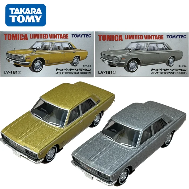 

TAKARA TOMY TOMYTEC Tomica 1/64 TLV-181a Toyota Crwon Super Deluxe из сплава, игрушечный мотор, отлитый под давлением, металлическая модель, подарки