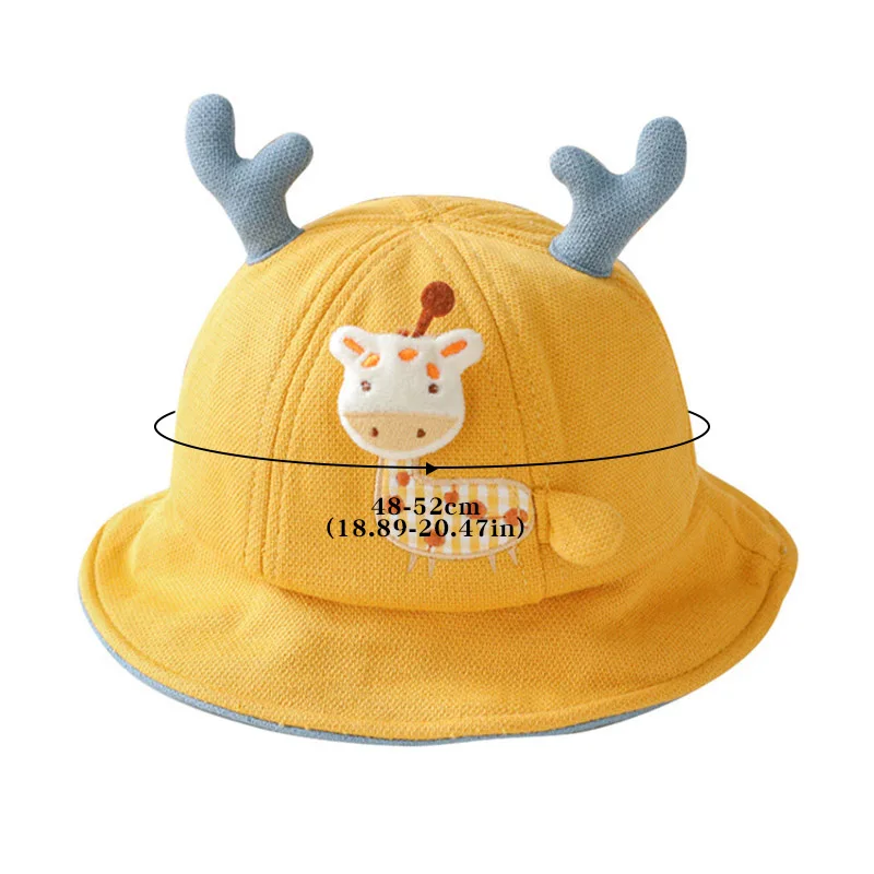 New Baby Bucket Hat With Ears Cute Cartoon Animals Baby Boy Girl Sun Cap Infant Toddler Fisherman Hat