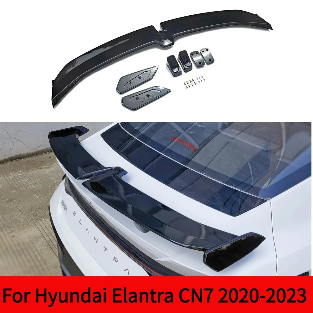 For Hyundai Elantra CN7 2020-2023 Sport Styling Carbon Tuning Accessories Part Car Rear Trunk Lid Lip Bodykit Spoiler Wings