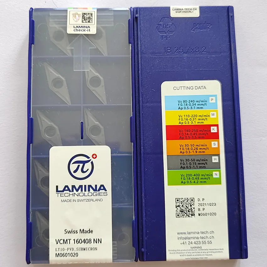 VCMT160404NN LT10 / VCMT160408NN LT10 LAMINA CNC carbide inserts 10pcs/box