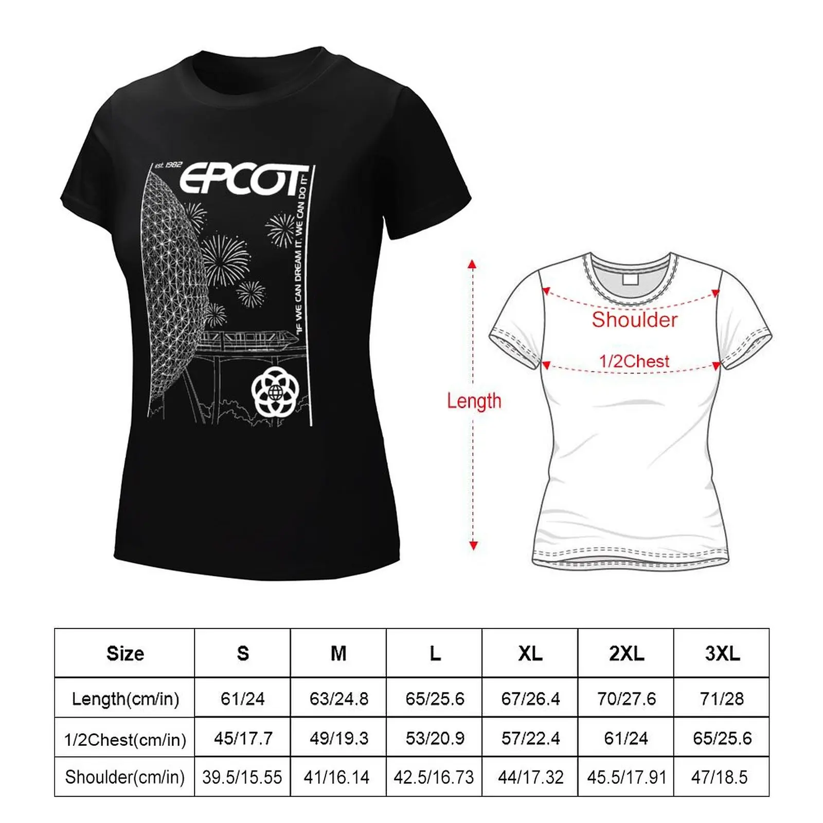 Epcot Center Camiseta gráfica de tallas grandes, ropa vintage Lisa para mujer