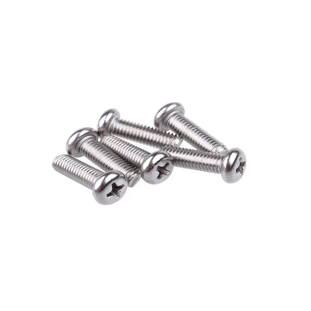 30pcs/lot Phillips Cross Recessed Pan Head Screw M5 8mm/10mm/12mm/16mm/20mm/25mm 304 Stainless Steel Fasterner DIY Machine