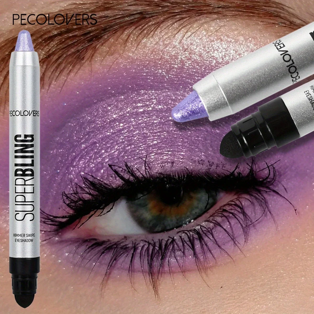 Pearlescent Long-Lasting Eye Shadow Stick Shimmer Pigment สีฟ้าสีม่วงอายแชโดว์สีสันสดใสดินสอแต่งหน้า