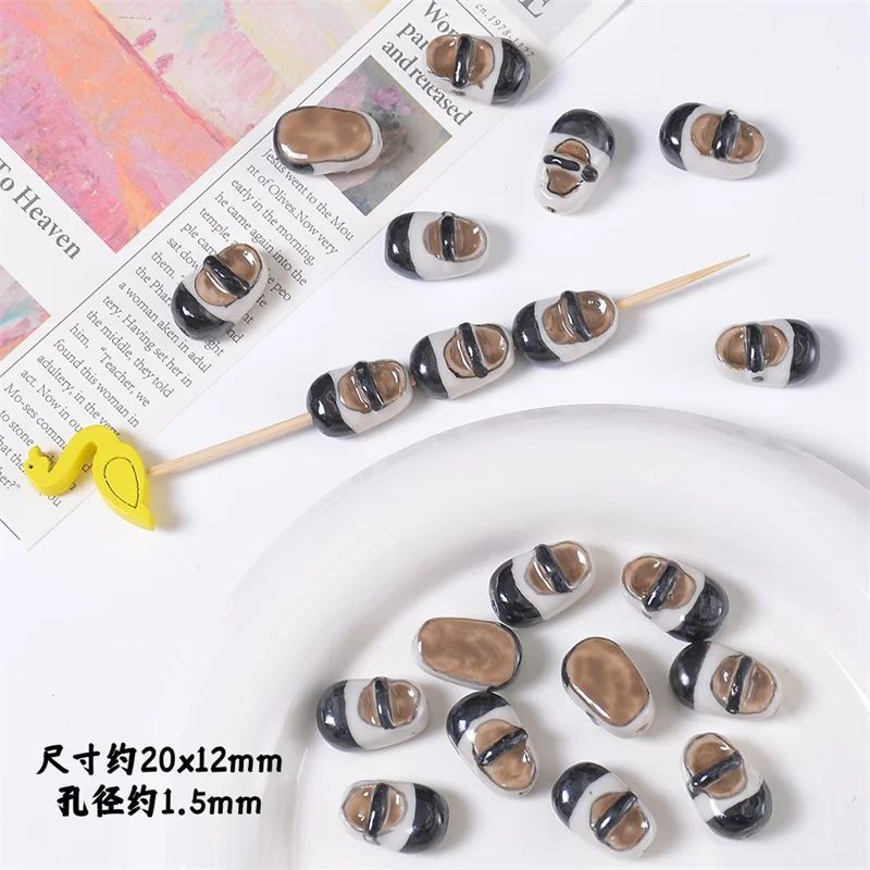 31MM Keramische handgeschilderde Kimono Pop Cartoon Kralen Losse Spacer Bead Voor Sieraden Maken DIY Ketting Armband Craft accessoires