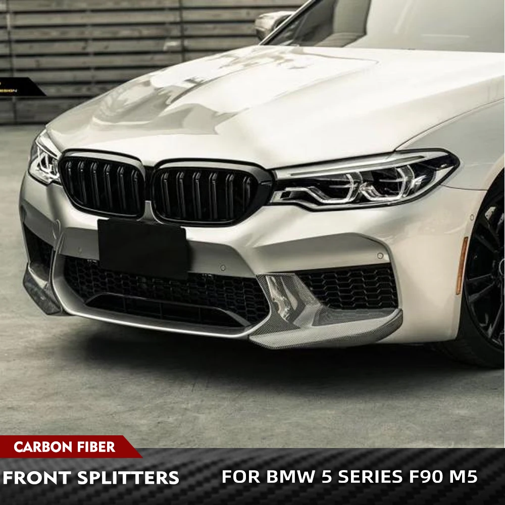 

Для BMW F90 M5 2018 2019 передние разветвители автомобиля из углеродного волокна, передний бампер, спойлер, плавники, фартук, гоночный бампер, комплекты кузова