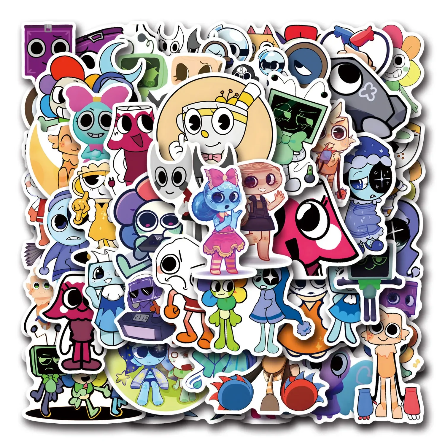 50PCS Dandys World Stickers Cartoon Graffiti Sticker DIY Scrapbook Luggage Laptop Phone Guitar Car Bike Skateboard Decals
