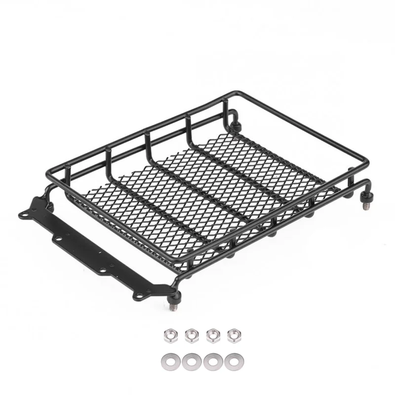 Portaequipajes de Metal para coche teledirigido, portaequipajes de techo de 155x105mm para Axial SCX10 Traxxas TRX4 RC4WD D90 Tamiya CC01 1/10