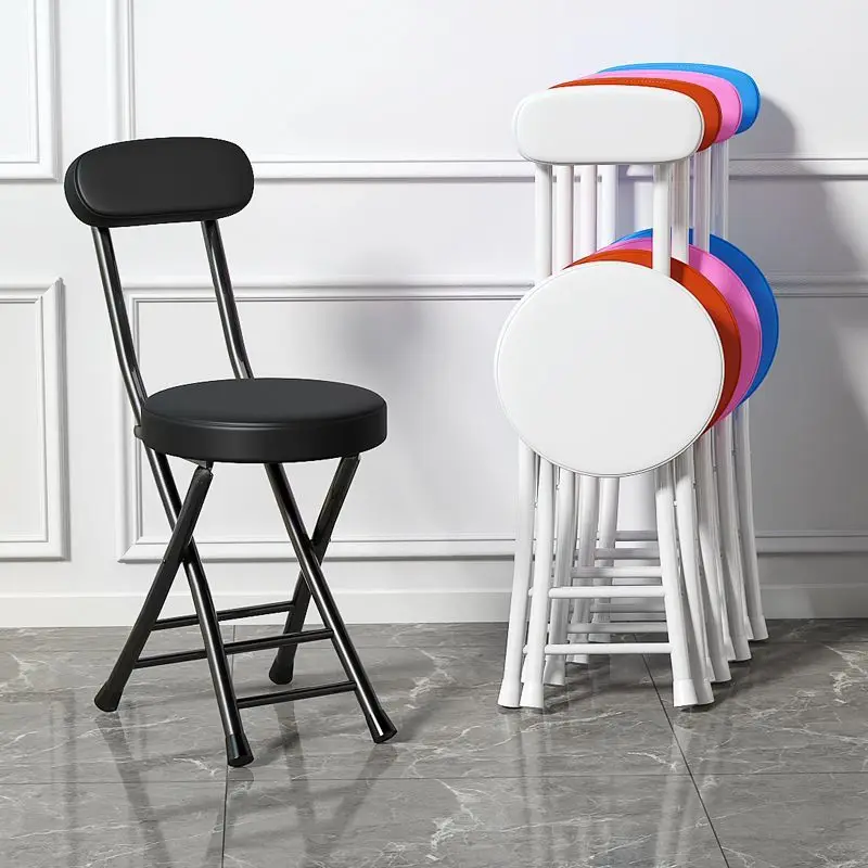 

Folding chair stool household dining table high Maza with backrest bench simple and portable