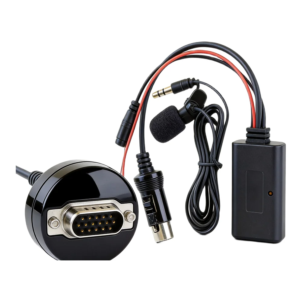 For Car System Upgrade Black 13 Pin AUX Cable High Universality Audio Receiver Mic Adapter Direct Replacement Part