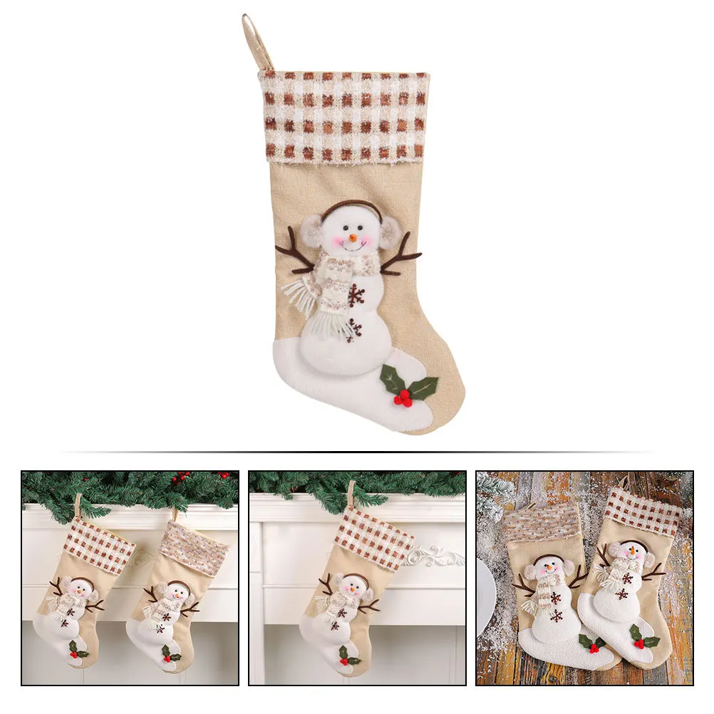 

Christmas Stocking Large Capacity Holiday Hanging Decor Xmas Tree Ornament Festive Gift Bag Party Decoration