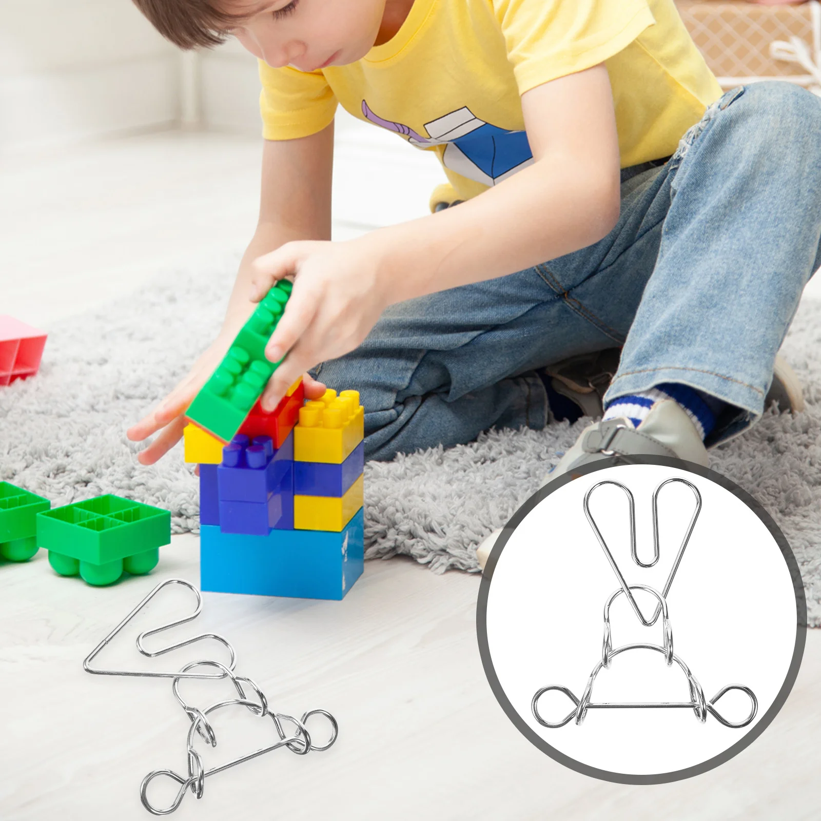 Anello puzzle educativo in metallo a forma di cuore Soluzione puzzle di sblocco Anello interattivo in metallo per bambini Serrature d'amore personalizzate