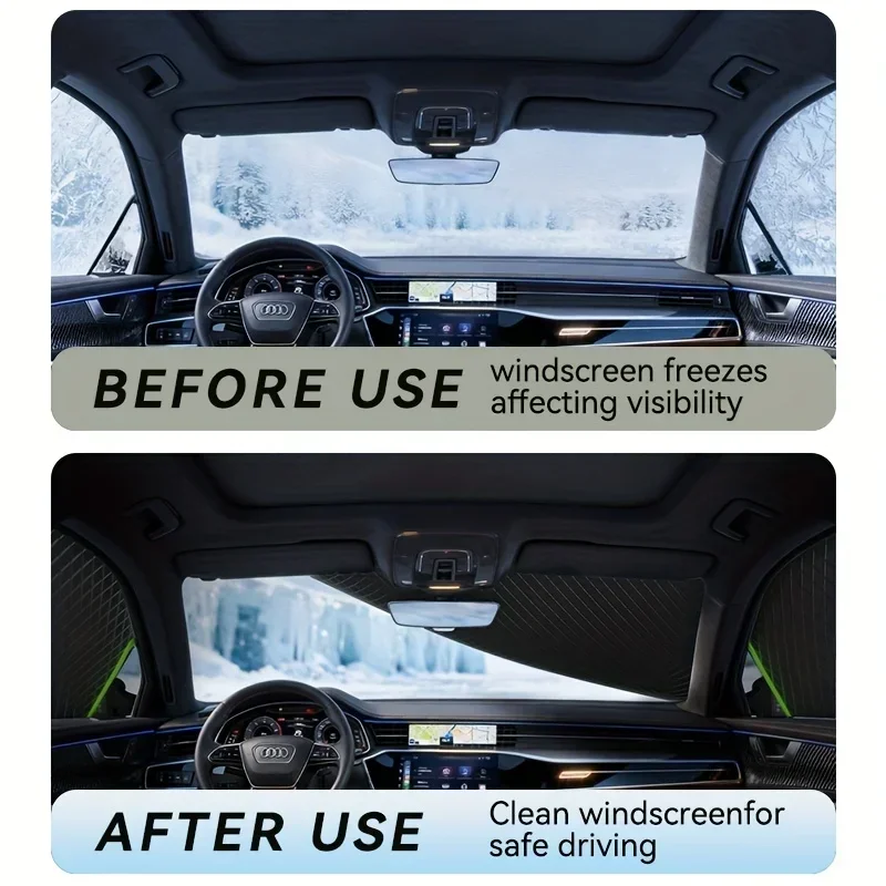 Car Windshield Snow Cover With Magnetic Fixation And Mirror Protectors Winter Car Snow Cover For Sedans SUVs MPVs
