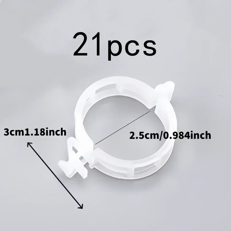 21Pcs Reusable Plant Support Clips, Sturdy Lightweight Plastic, Fix Tomato Eggplant Grape Vine Stems
