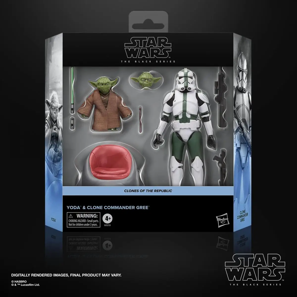 Star Wars The Black Series Yoda & Clone Commander Gree 6-Inch Action Figure Collectible Model Toy Gift