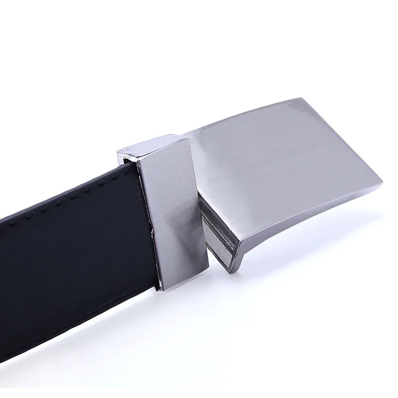 Men's Belt Rotating Plate Buckle Fashion Casual Business Double-sided Cowhide Belt Classic Simple Versatile Belt 3.3cm