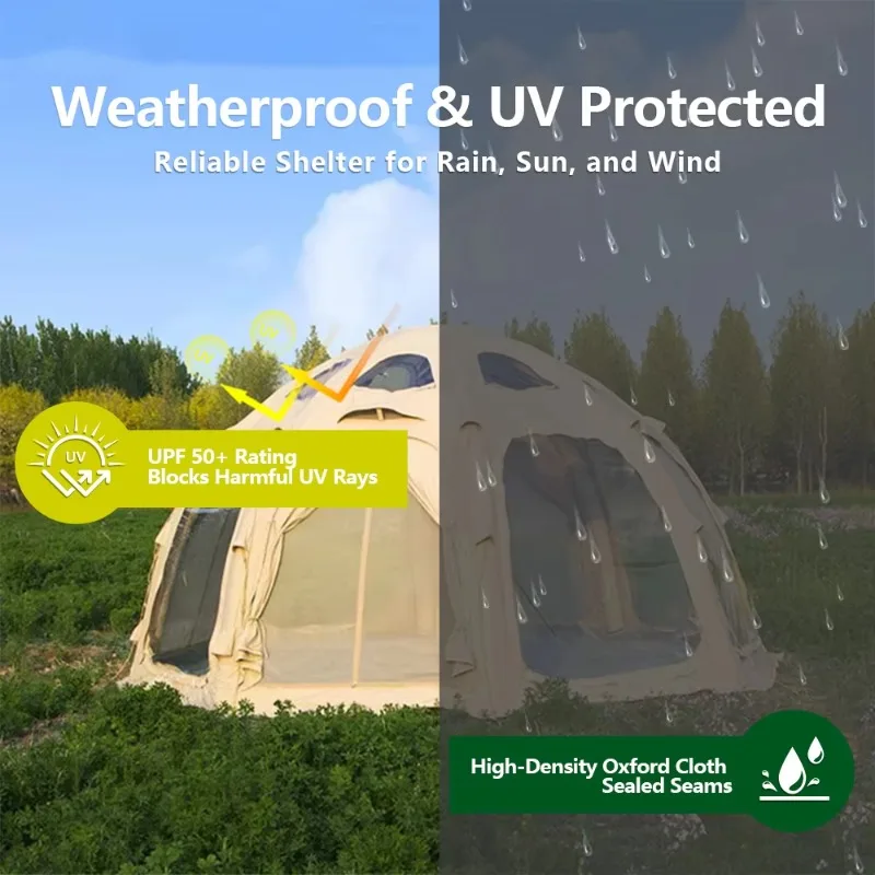Octagonal Inflatable Cover Tent Luxury Modern Style  Multi-Family Tente Gonflable 600d Oxford Cloth Inflatable Dome Air Tent