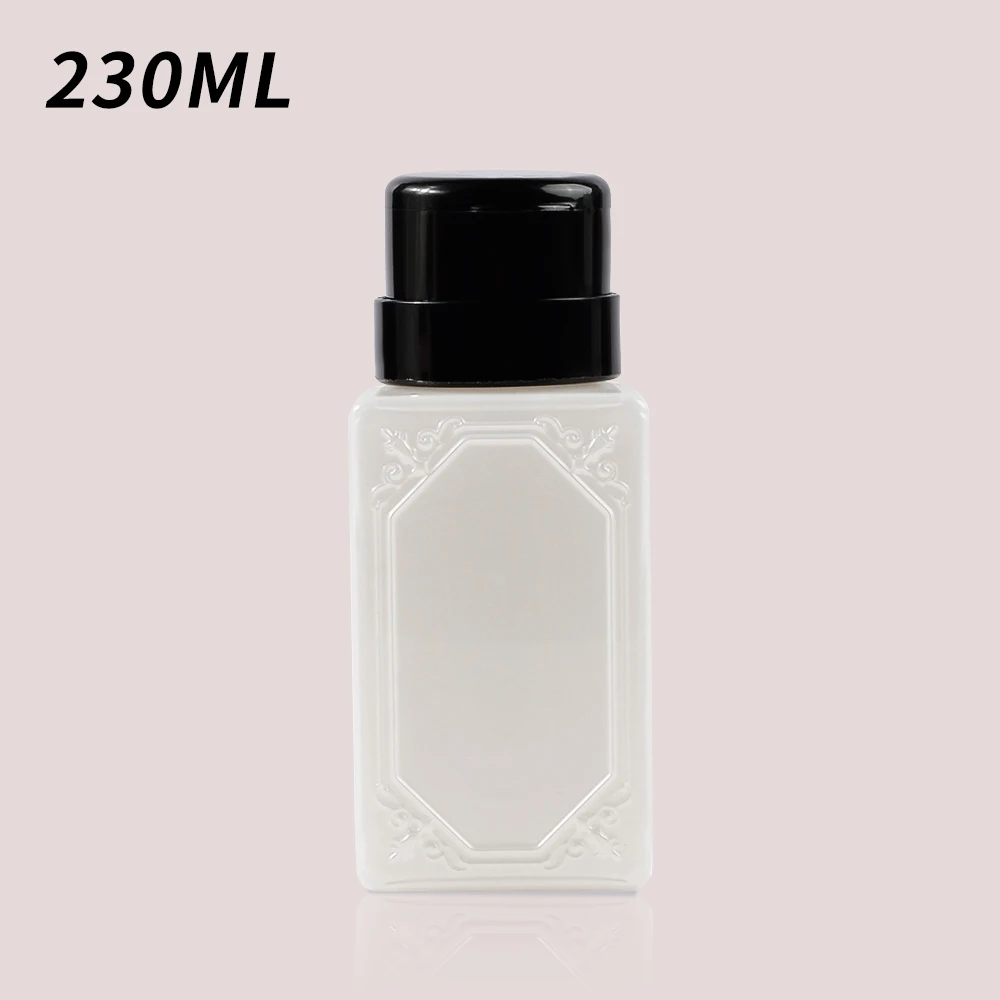 230ml Empty Press Pump Dispenser Nail Bottle Plastic Portable Liquid Polish Remover Cleaner Acetone Bottle Makeup Manicure Tools