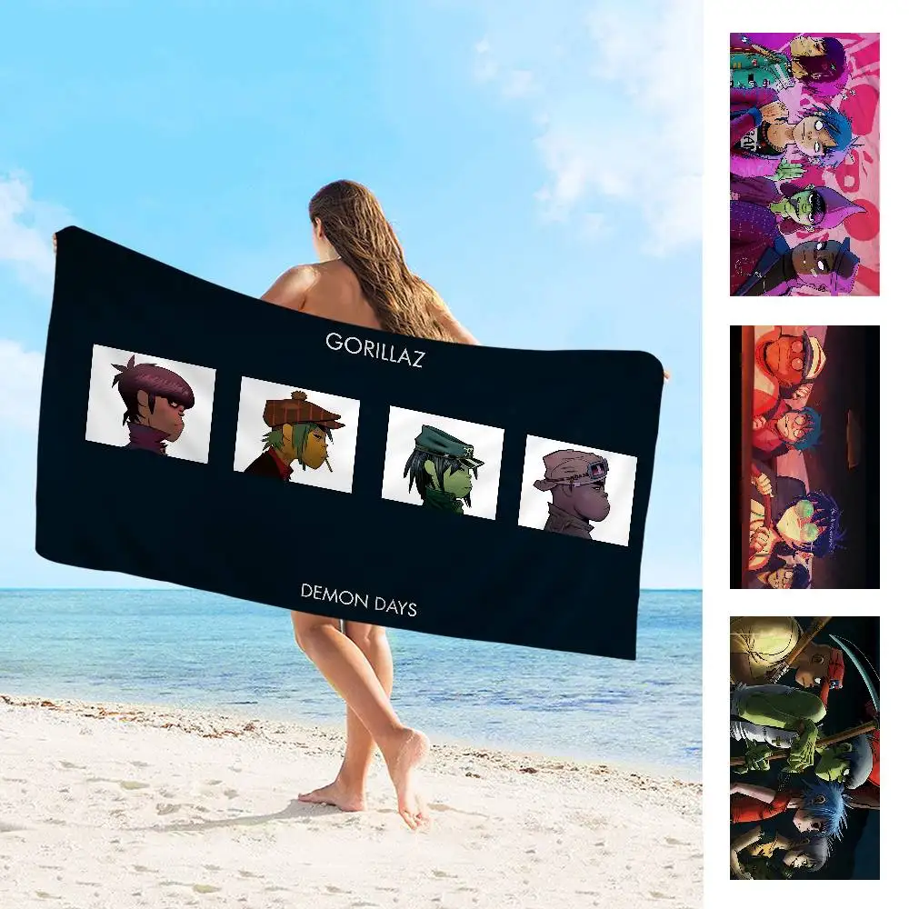 Virtual Band G-Gorillaz Microfiber Blanket Quick Drying Beach Towels Oversized Printing Super Absorbent Pool Towel Blanket