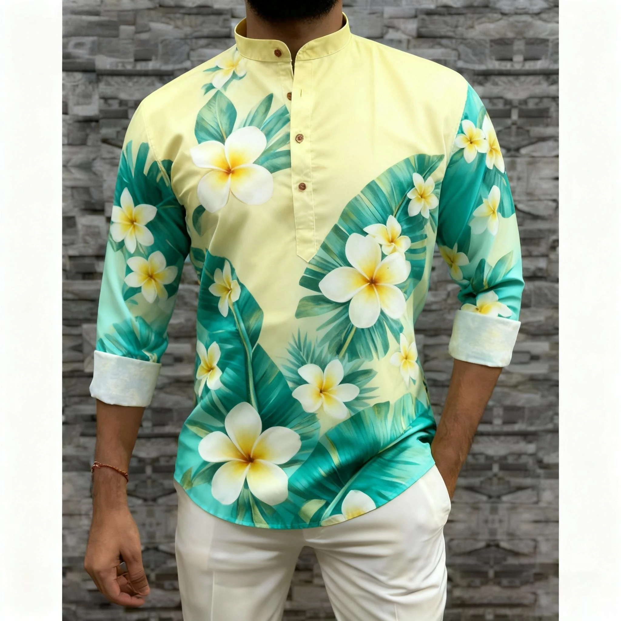 Abaya Thobe árabe de manga larga para hombre, caftán musulmán Henley, vestido liso con bandas, camisas, camiseta árabe musulmana para hombre