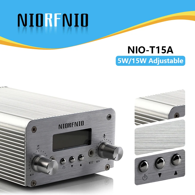 NIO-15A 5/15W fm transmitter range 88MHz-108MHz or 76MHz-96MHz