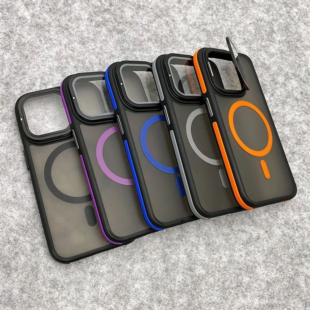 Glaslinsen-Kameraschutzständer für MagSafe Magnetische Hülle für iPhone 18 17 Air 15 12 13 14 16 Pro Max Plus Matte Klare Abdeckung – Detail 5